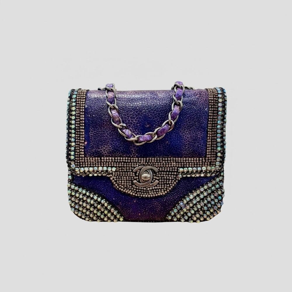 Chanel Small Flap Stingray Violet AB Crystal Custom | Fairy Bag Mother